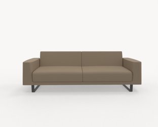 Soffor Avana 3-sits soffa, italiensk läder, metallben