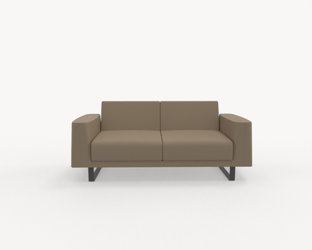 Soffor Avana 2-sits soffa, italiensk läder, metallben