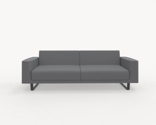 Soffor Avana 3-sits soffa, tygklädd, lackade metallben