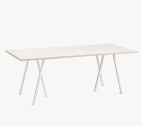 Matbord HAY Loop Stand matbord, Vit, 200cm, vitt stålstativ