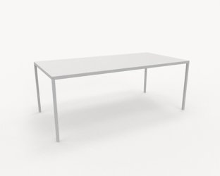 Matbord W6 matbord i vit keramik, vita ben, 180x100 cm