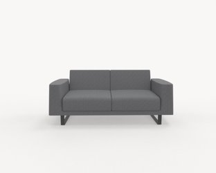 Soffor Avana 2-sits soffa, tygklädd, lackade metallben